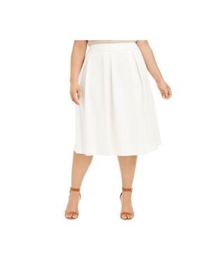 Calvin Klein Plus Size Pleated Scuba Midi Skirt